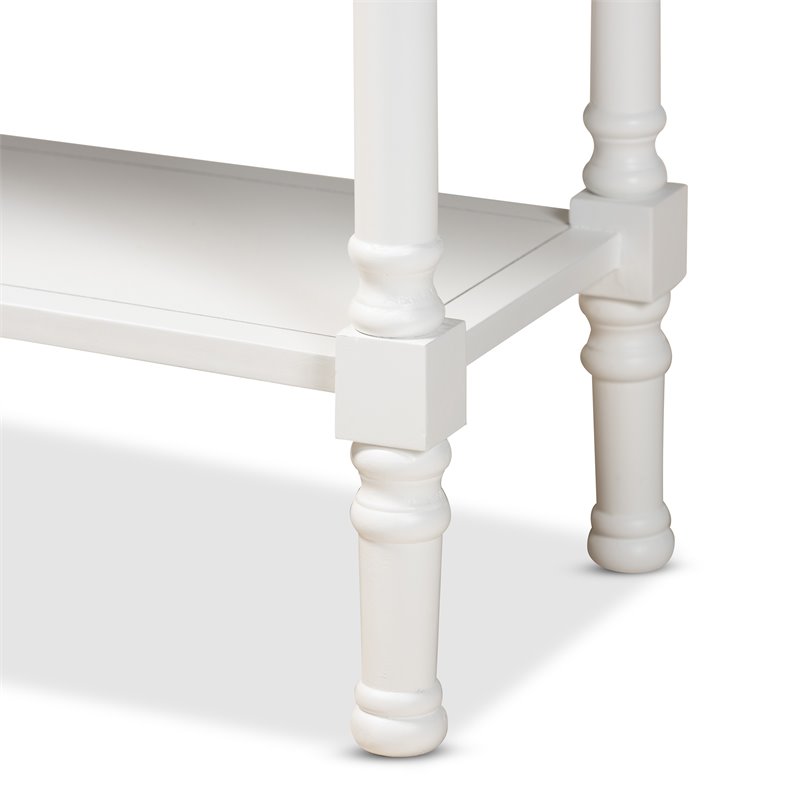 Bowery Hill White Finished Wood 3-Drawer Entryway Console Table