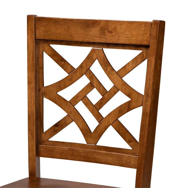 Bowery Hill Walnut Brown Finished Wood 5-Piece Dining Set