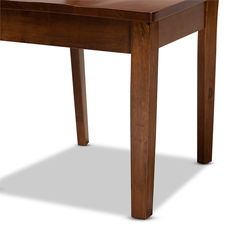Bowery Hill Walnut Brown Finished Wood 5-Piece Dining Set
