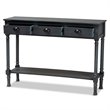 Bowery Hill Grey Finished Wood 3-Drawer Entryway Console Table