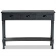 Bowery Hill Grey Finished Wood 3-Drawer Entryway Console Table