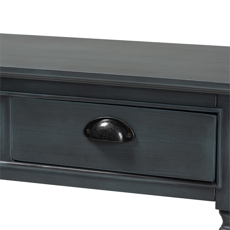 Bowery Hill Grey Finished Wood 3-Drawer Entryway Console Table