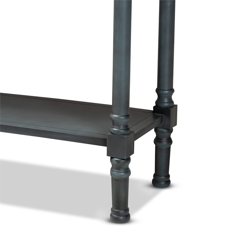 Bowery Hill Grey Finished Wood 3-Drawer Entryway Console Table