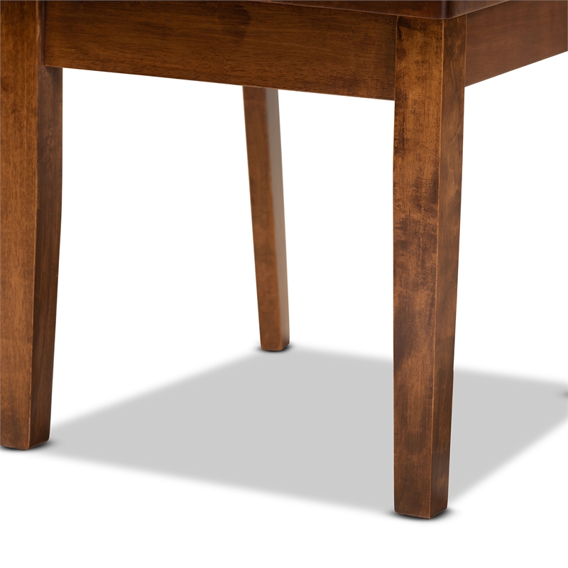 Bowery Hill Walnut Brown Finished Wood 2-Piece Dining Chair Set