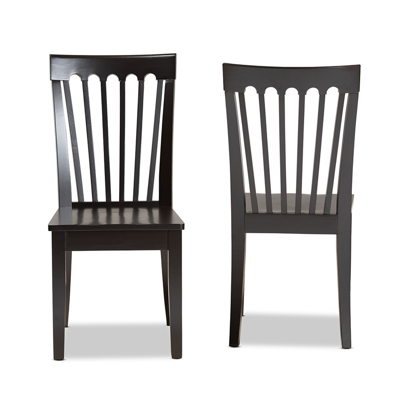 Bowery Hill Brown Finished Wood 2-Piece Dining Chair Set
