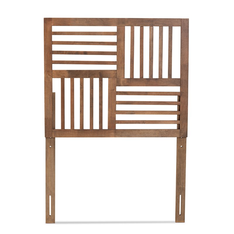 Bowery Hill Ash Walnut Finished Wood Twin Size Headboard
