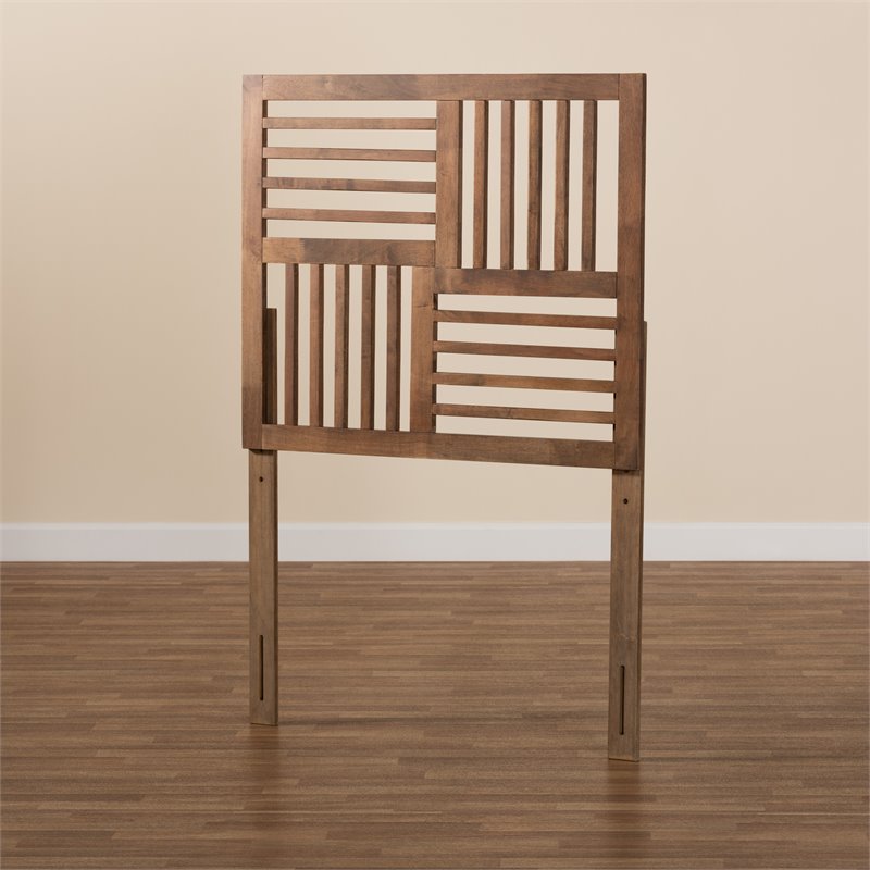 Bowery Hill Ash Walnut Finished Wood Twin Size Headboard