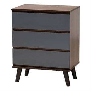 Bowery Hill Engineered Wood Walnut Brown/Gray Bedroom Chest Rectangular Anti-Topple Kit 29.9&quotH x 23.6&quotW x 15.7&quotD Unassembled