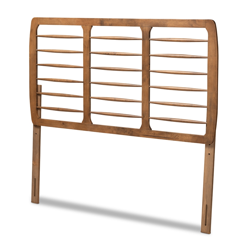 Bowery Hill Rubber Wood Ash Walnut Headboard Rectangular Spindle Design 50