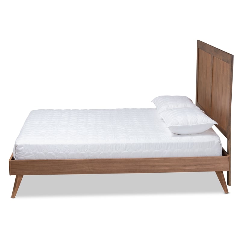 Bowery Hill Ash Walnut Finished Wood King Size Platform Bed