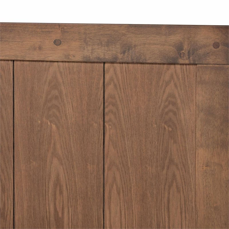 Bowery Hill Ash Walnut Finished Wood King Size Platform Bed