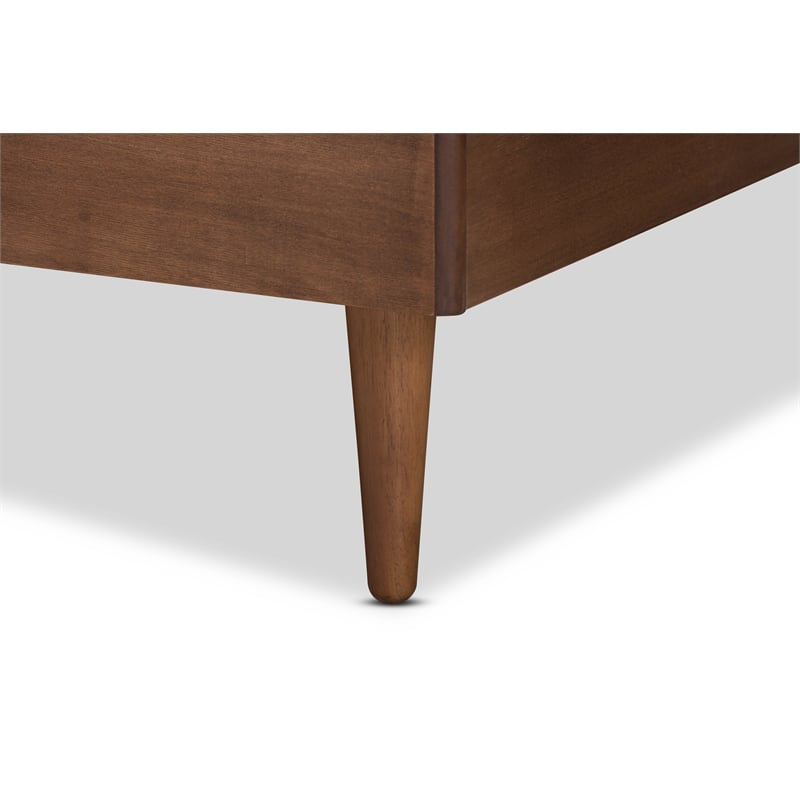 Bowery Hill Ash Walnut Finished Wood Queen Size Platform Bed