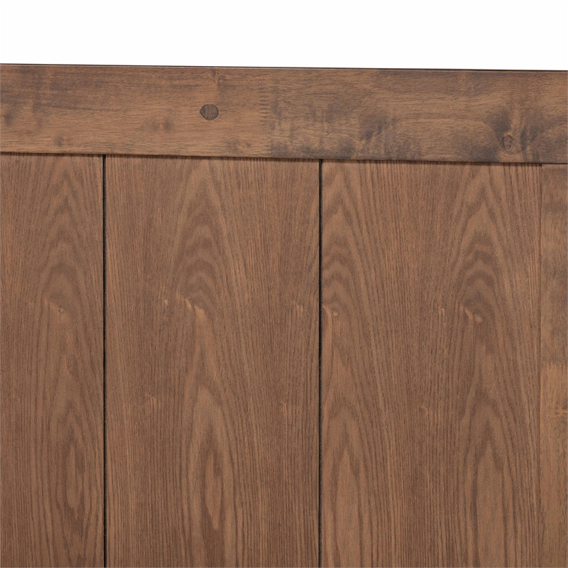 Bowery Hill Ash Walnut Finished Wood Queen Size Platform Bed