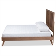 Bowery Hill Transitional Walnut Finished Wood Queen Size Platform Bed