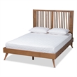 Bowery Hill Transitional Walnut Finished Wood Queen Size Platform Bed