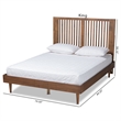 Bowery Hill Transitional Walnut Finished Wood Queen Size Platform Bed