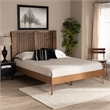 Bowery Hill Transitional Walnut Finished Wood Queen Size Platform Bed