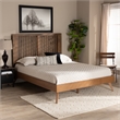 Bowery Hill Transitional Walnut Finished Wood Queen Size Platform Bed