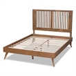 Bowery Hill Transitional Walnut Finished Wood Queen Size Platform Bed