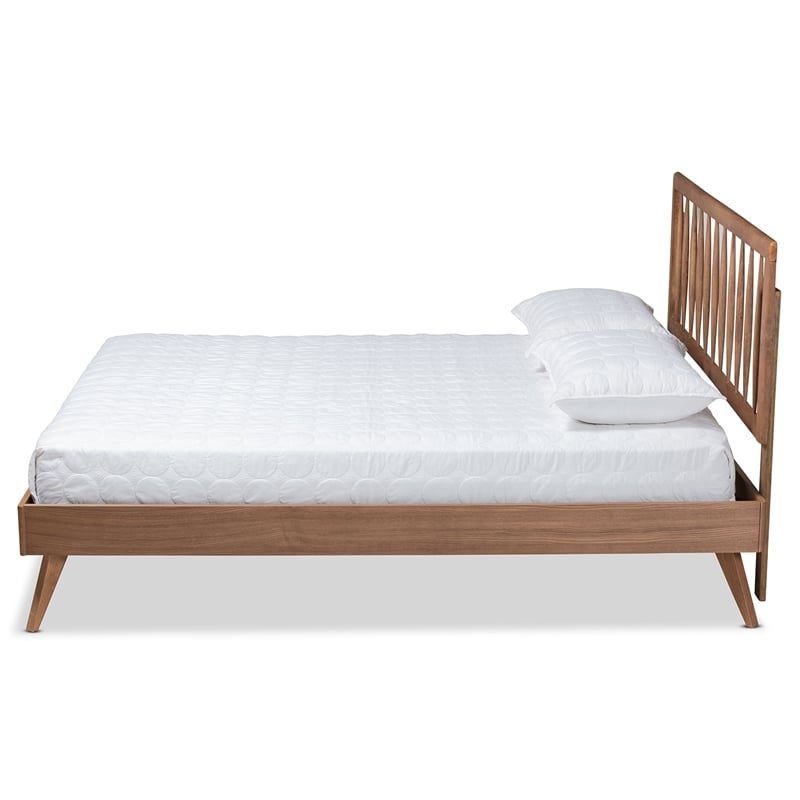 Bowery Hill Ash Walnut Finished Wood King Size Platform Bed
