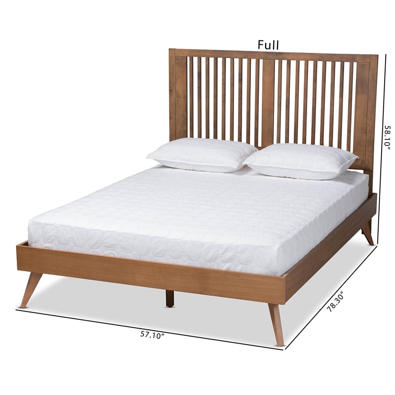 Bowery Hill Transitional Ash Walnut Finished Wood King Size Platform Bed
