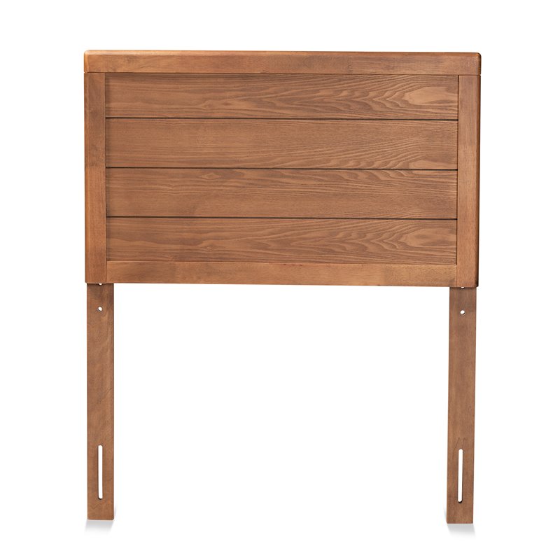 Bowery Hill Mid-Century Wood Twin Size Headboard in Walnut Brown