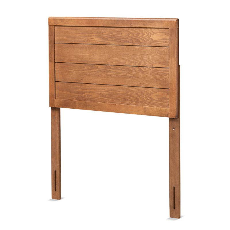 Bowery Hill Mid-Century Wood Twin Size Headboard in Walnut Brown