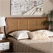 Bowery Hill Mid-Century Rattan Queen Size Headboard in Walnut