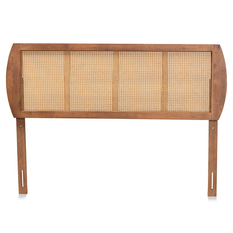 Bowery Hill Rubberwood Ash Walnut Headboard Rectangular Woven King 82.9