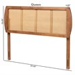 Bowery Hill Rubberwood Ash Walnut Headboard Rectangular Woven King 82.9