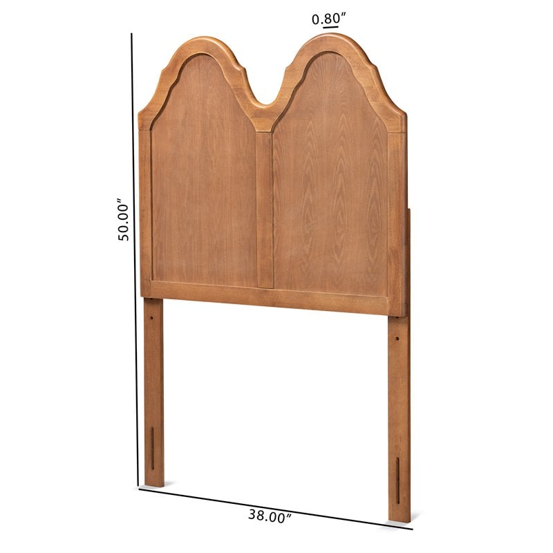 Bowery Hill Ash Walnut Finished Wood Twin Size Arched Headboard
