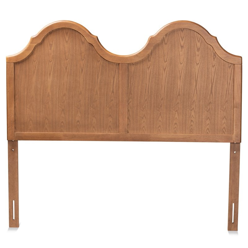 Bowery Hill Ash Walnut Finished Wood King Size Arched Headboard