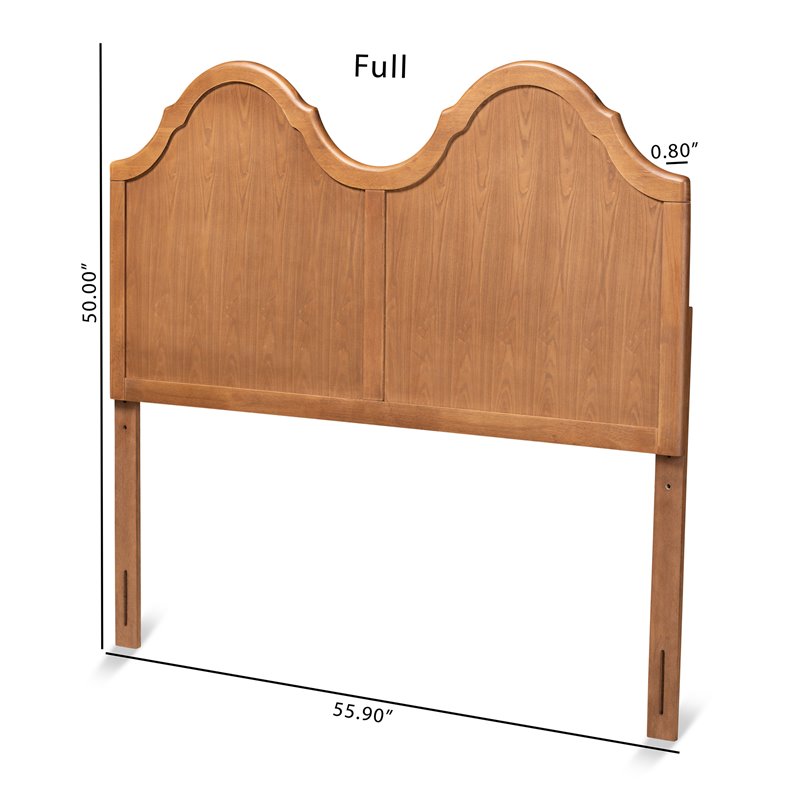 Bowery Hill Ash Walnut Finished Wood King Size Arched Headboard