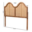 Bowery Hill Modern Rattan Full Size Arched Headboard in Walnut