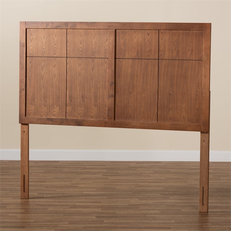 Bowery Hill Walnut Finished Wood Queen Size Headboard