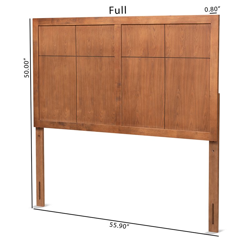 Bowery Hill Walnut Finished Wood Queen Size Headboard
