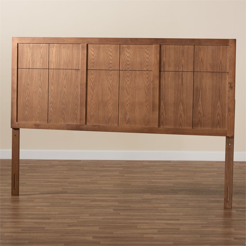 Bowery Hill Walnut Finished Wood King Size Headboard