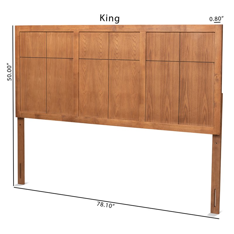 Bowery Hill Walnut Finished Wood King Size Headboard