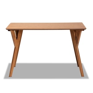 Bowery Hill Mid-Century Walnut Brown Finished Wood Dining Table