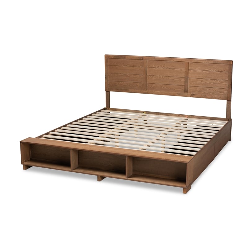 Bowery Hill Brown Finished Wood King Size 4-Drawer Bed