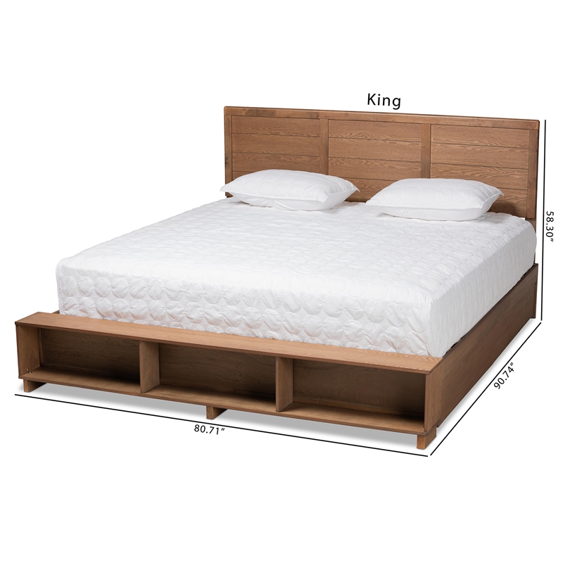 Bowery Hill Brown Finished Wood King Size 4-Drawer Bed