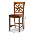 Bowery Hill Contemporary Walnut Brown Finished Wood 2-Piece Counter Stool Set