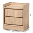 Bowery Hill Contemporary Walnut Finished Wood 2-Drawer Nightstand