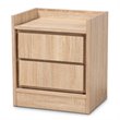 Bowery Hill Contemporary Walnut Finished Wood 2-Drawer Nightstand