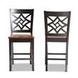 Bowery Hill Two-Tone Brown Finished Wood 2-Piece Counter Stool Set