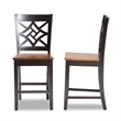 Bowery Hill Two-Tone Brown Finished Wood 2-Piece Counter Stool Set