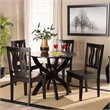 Bowery HillTransitional Dark Brown Finished Wood 5-Piece Dining Set