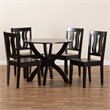 Bowery HillTransitional Dark Brown Finished Wood 5-Piece Dining Set