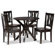Bowery Hill Transitional Dark Brown Finished Wood 5-Piece Dining Set