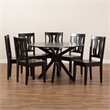 Bowery Hill Transitional Dark Brown Finished Wood 7-Piece Dining Set